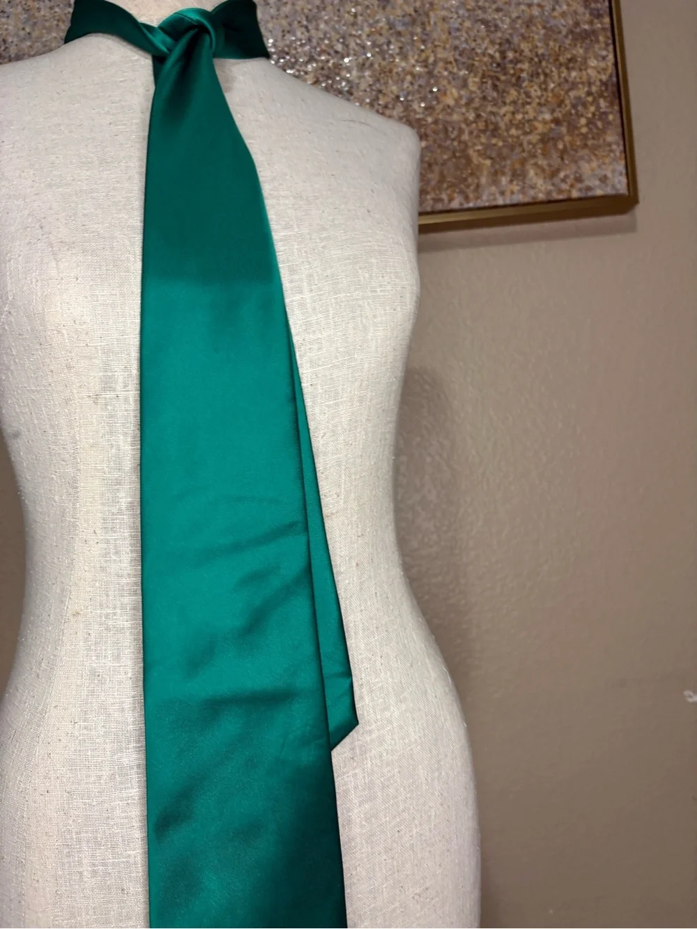 Vesuvio Napoli Emerald Green Satin Tie Handmade Italian Formal Wedding Necktie